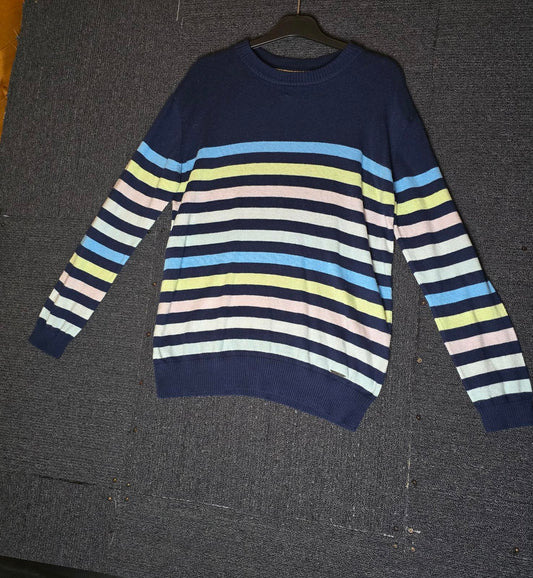 Black & multicoloured striped jumper size 10 Quba & Co
