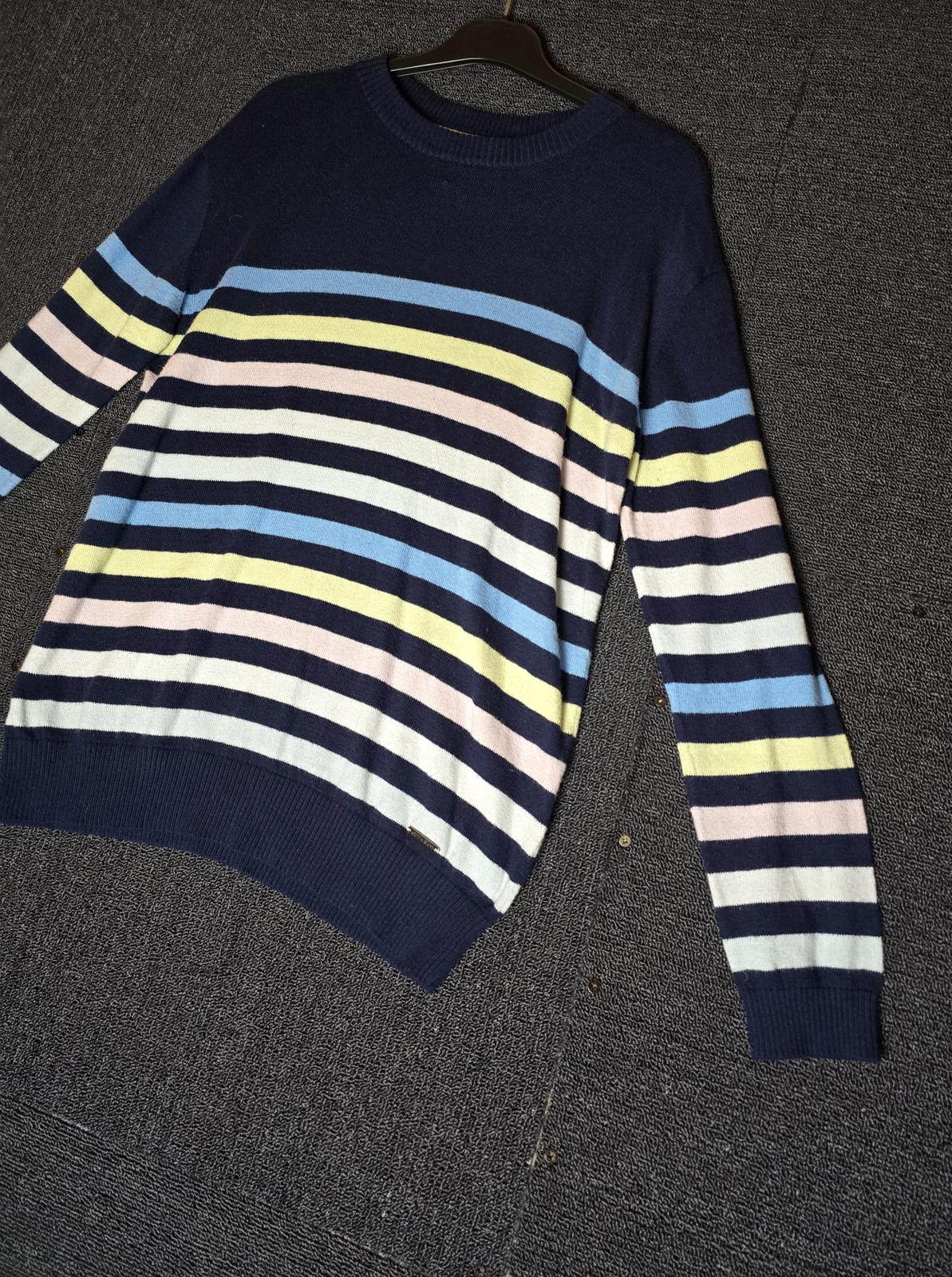 Black & multicoloured striped jumper size 10 Quba & Co