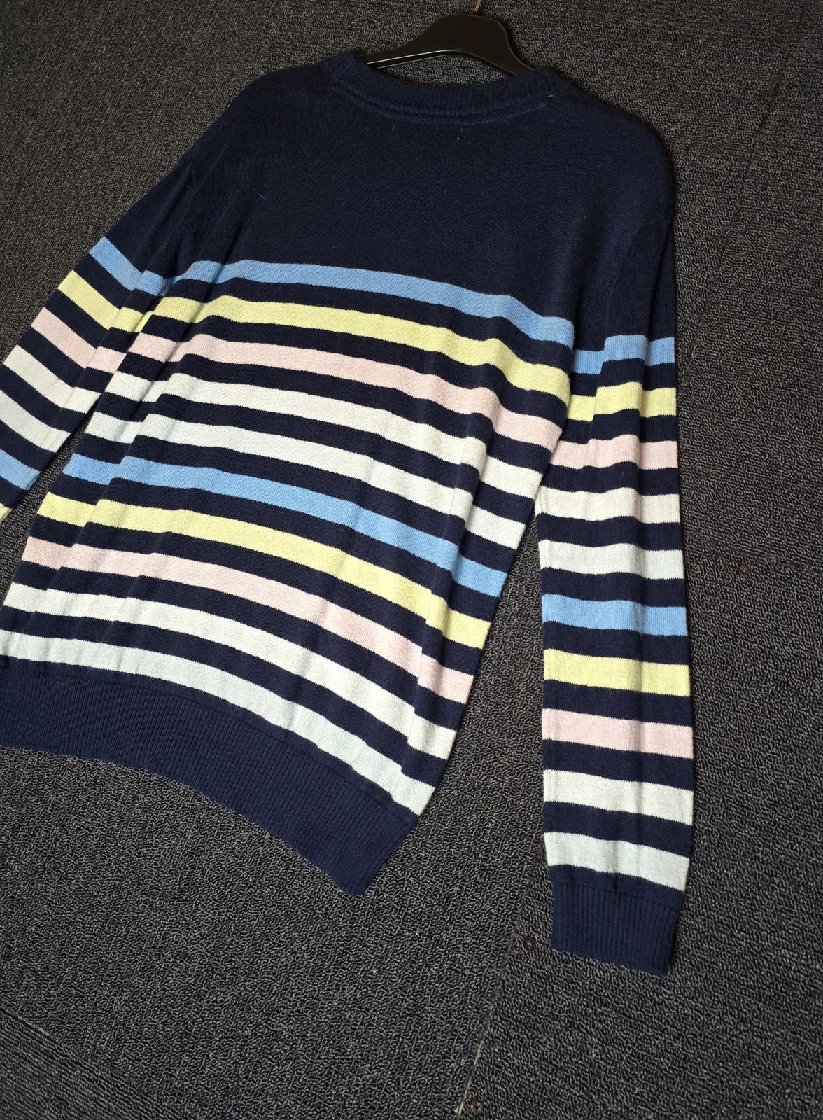 Black & multicoloured striped jumper size 10 Quba & Co