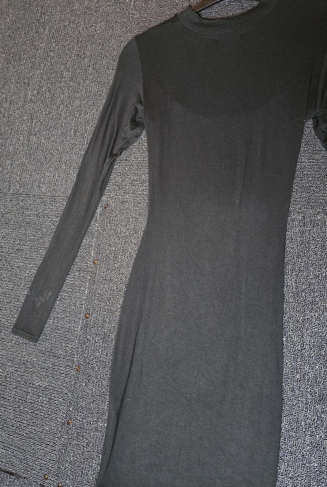 Black long sleeved bodycon dress open front prettylittlething size 8