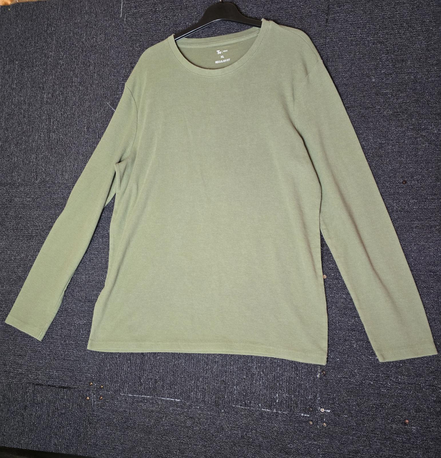 Tu green mens long sleeved t-shirt basic size XL