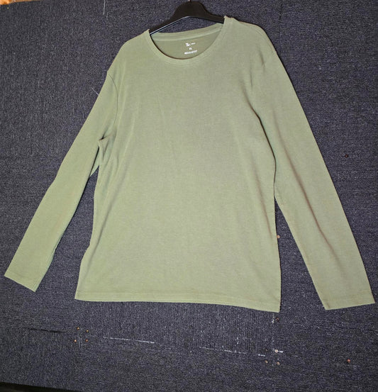 Tu green mens long sleeved t-shirt basic size XL