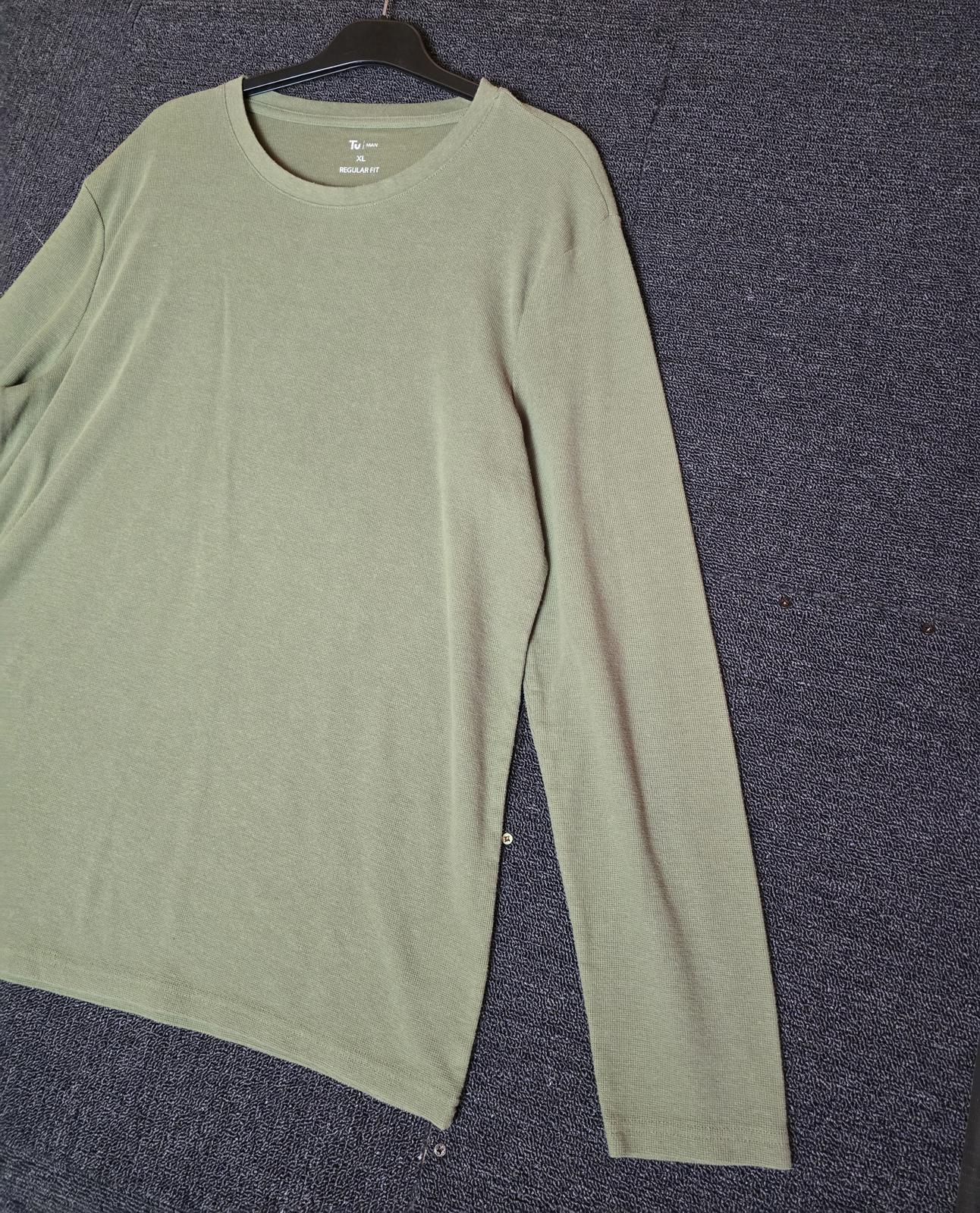 Tu green mens long sleeved t-shirt basic size XL