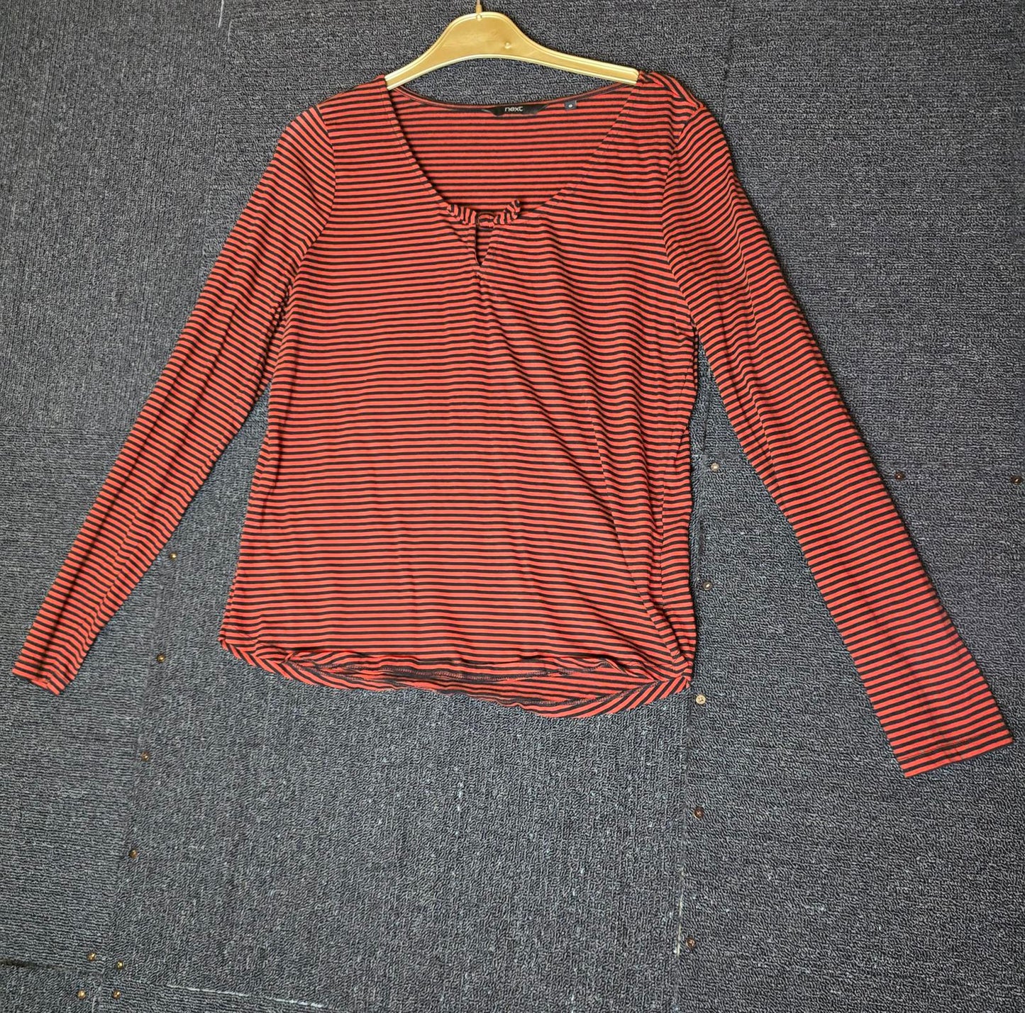 Next orange & black striped long sleeved t-shirt size 10