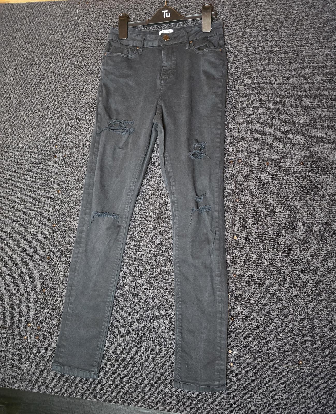 Miss Selfridge black ripped skinny jeans size 10