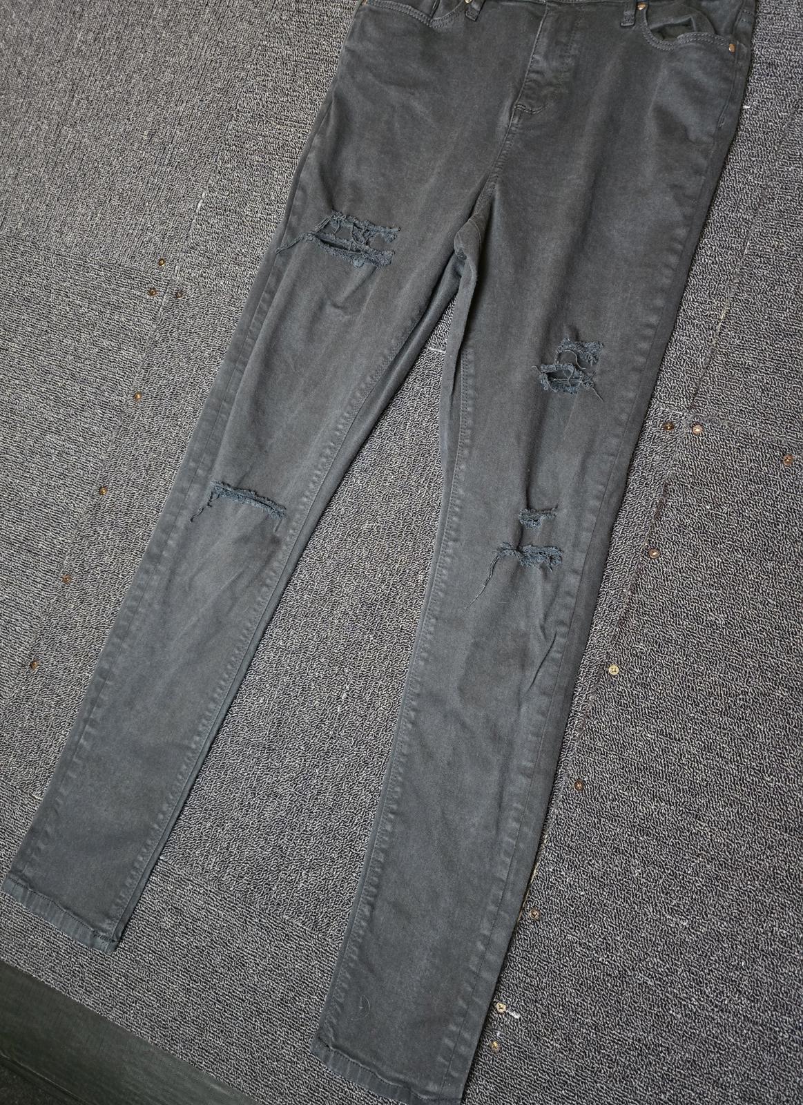 Miss Selfridge black ripped skinny jeans size 10