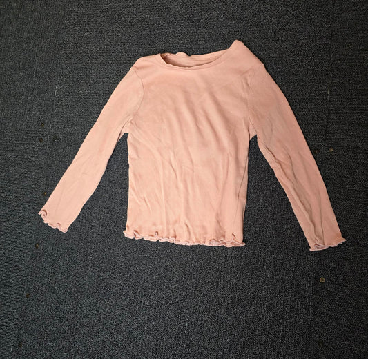 George Pink Ribbed Long Sleeve T-Shirt – Girls 2-3 Years – 97% Cotton