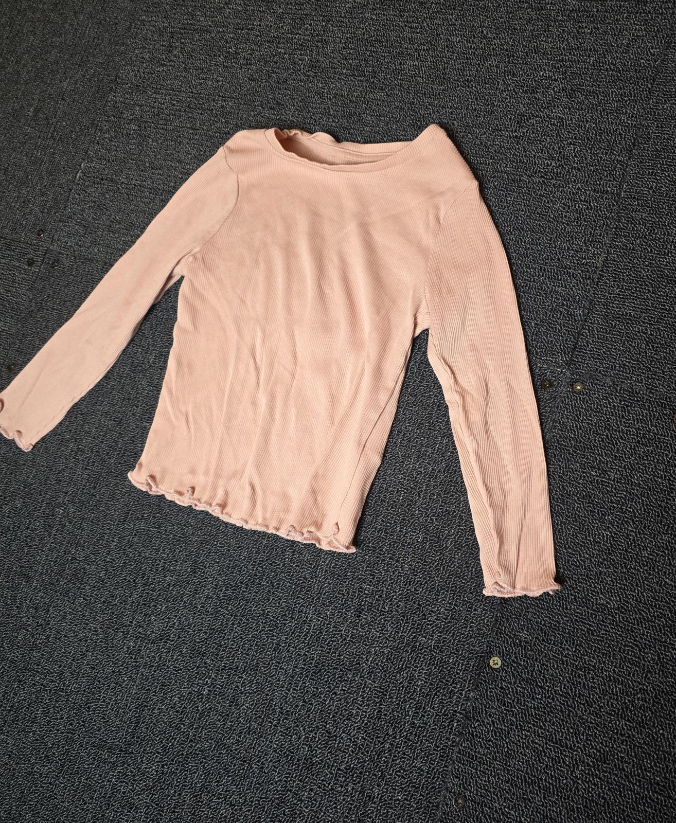 George Pink Ribbed Long Sleeve T-Shirt – Girls 2-3 Years – 97% Cotton