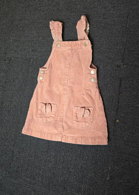 George Pink Corduroy Pinafore Dress – Girls 18-24 Months – 100% Cotton