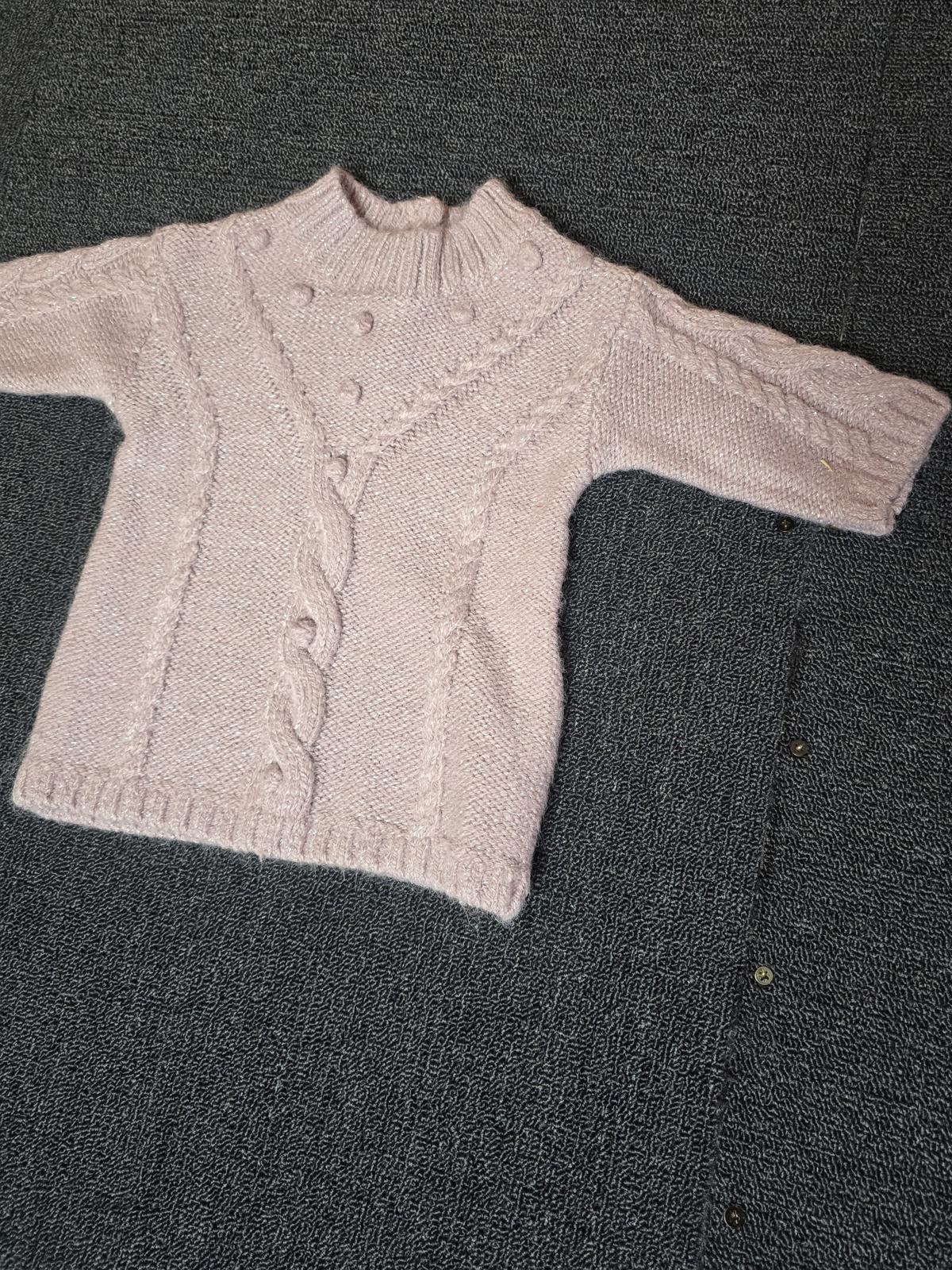 Primark Pink Glitter Jumper Dress – 0–3 Months Girls – Acrylic Blend