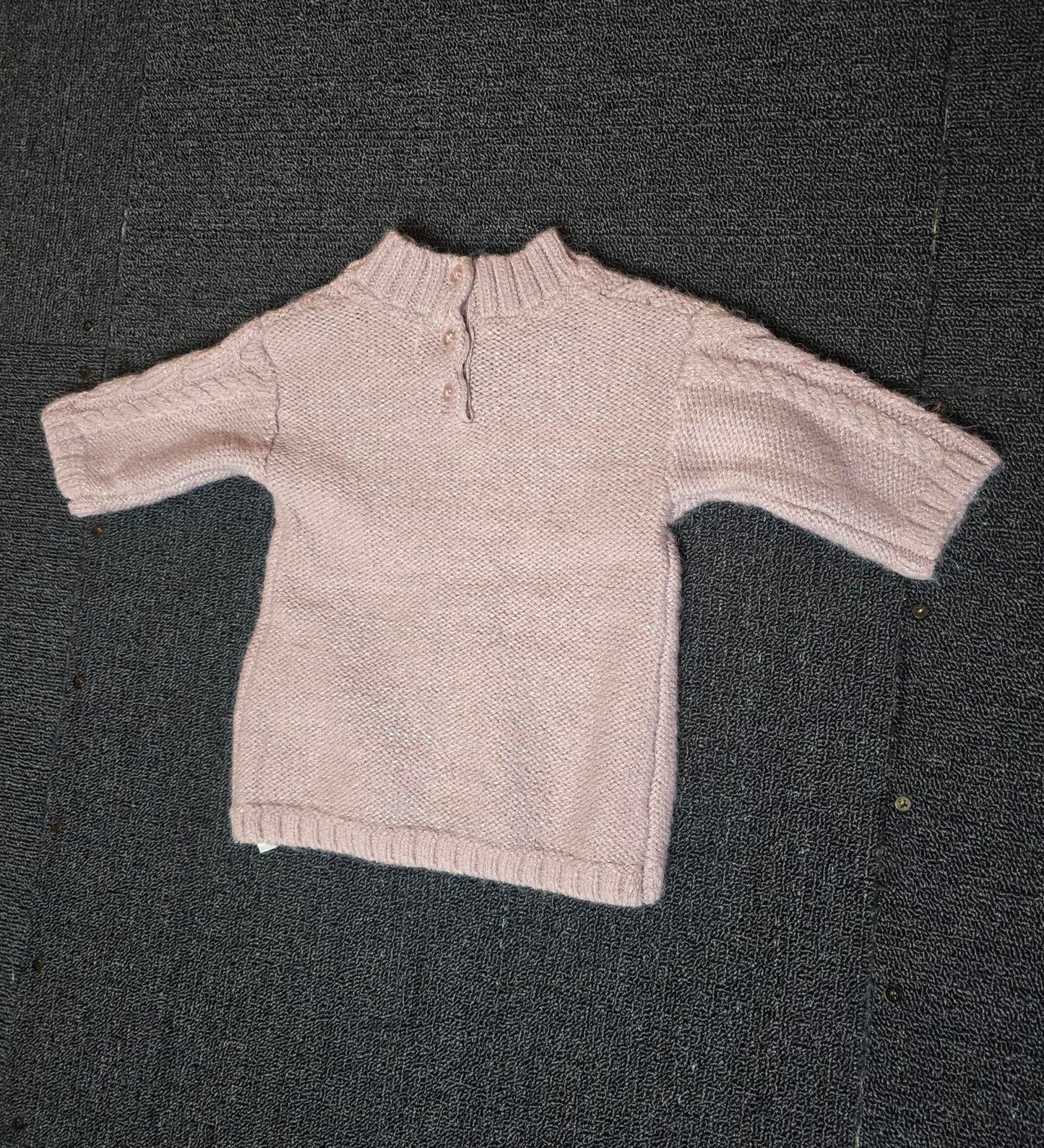 Primark Pink Glitter Jumper Dress – 0–3 Months Girls – Acrylic Blend