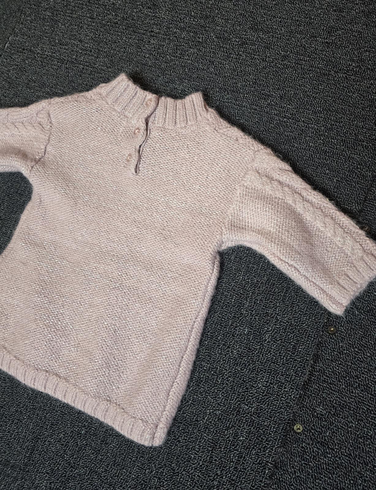 Primark Pink Glitter Jumper Dress – 0–3 Months Girls – Acrylic Blend