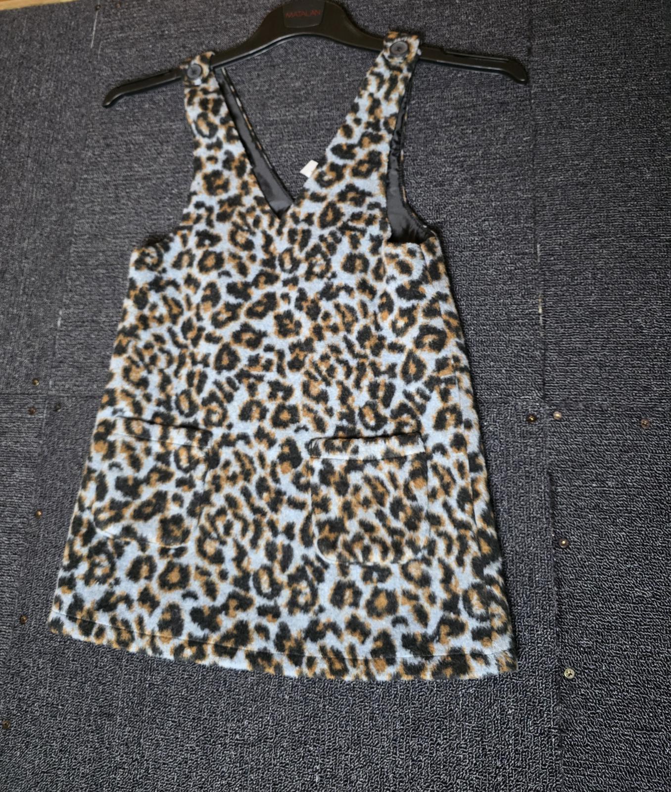 Tu Girls Fleeced Animal Print Pinafore Dress – 7 Years