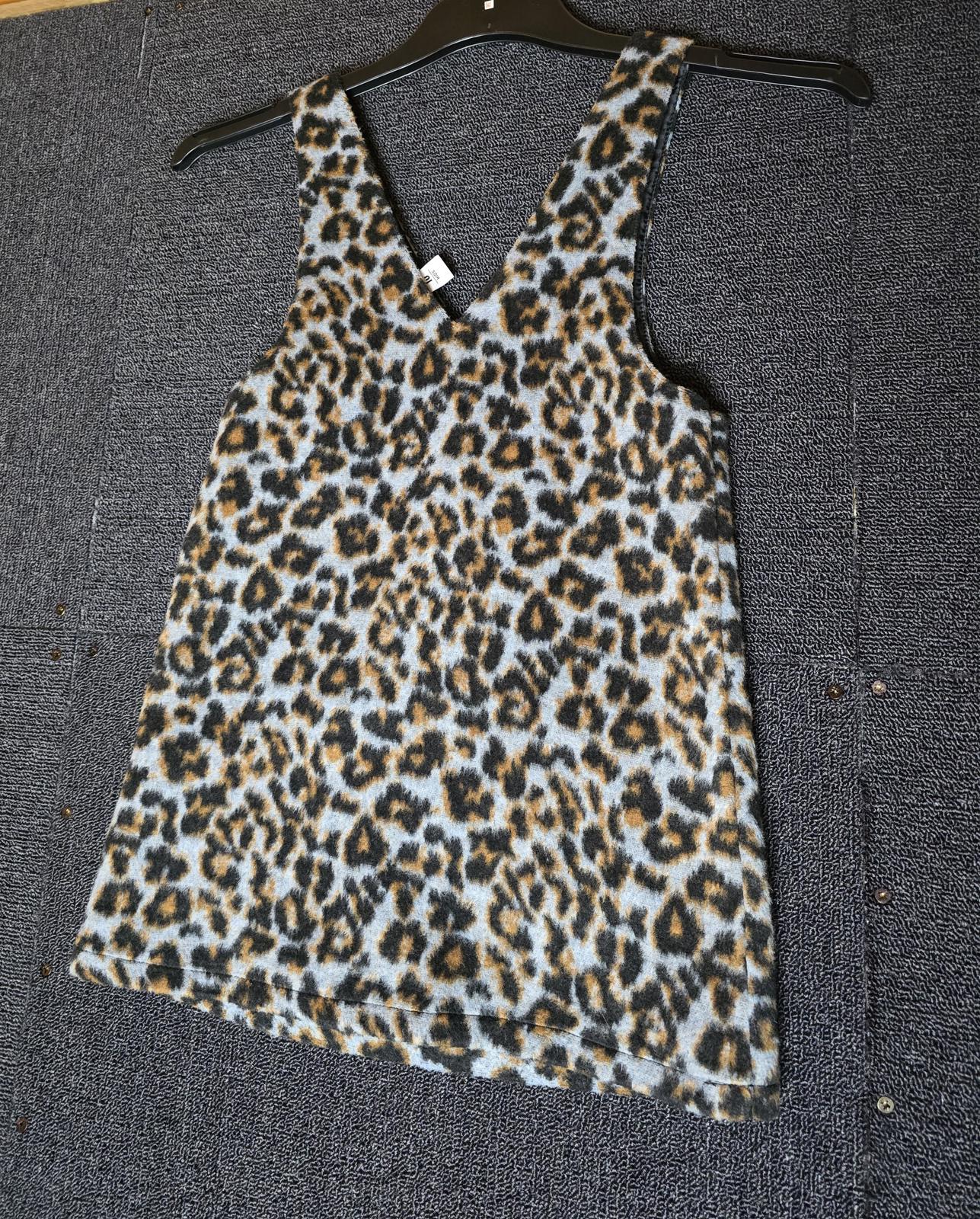 Tu Girls Fleeced Animal Print Pinafore Dress – 7 Years