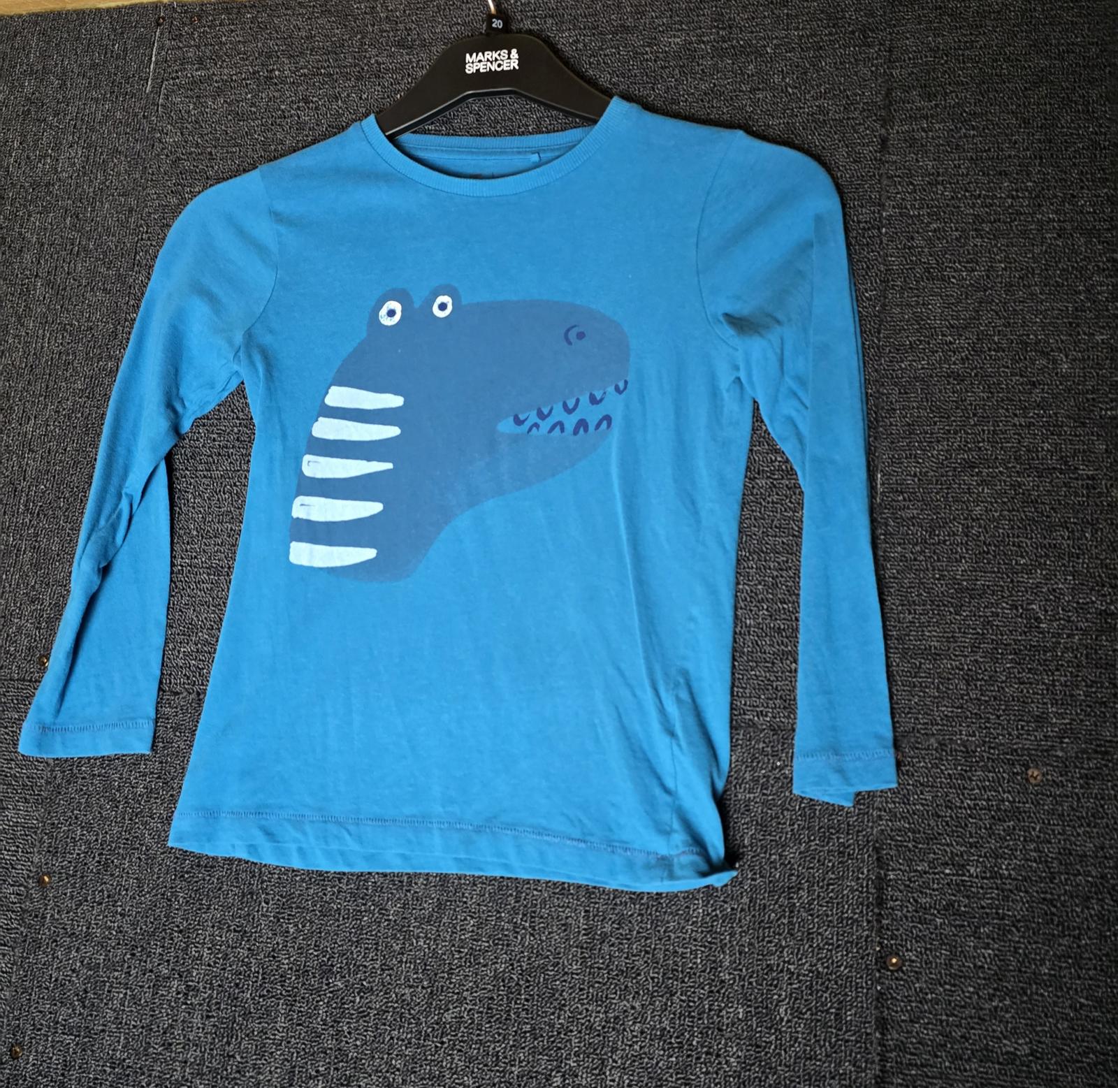 Tu Boys Blue Long Sleeve T-Shirt Dinosaur Print Age 6–7 Years Cotton