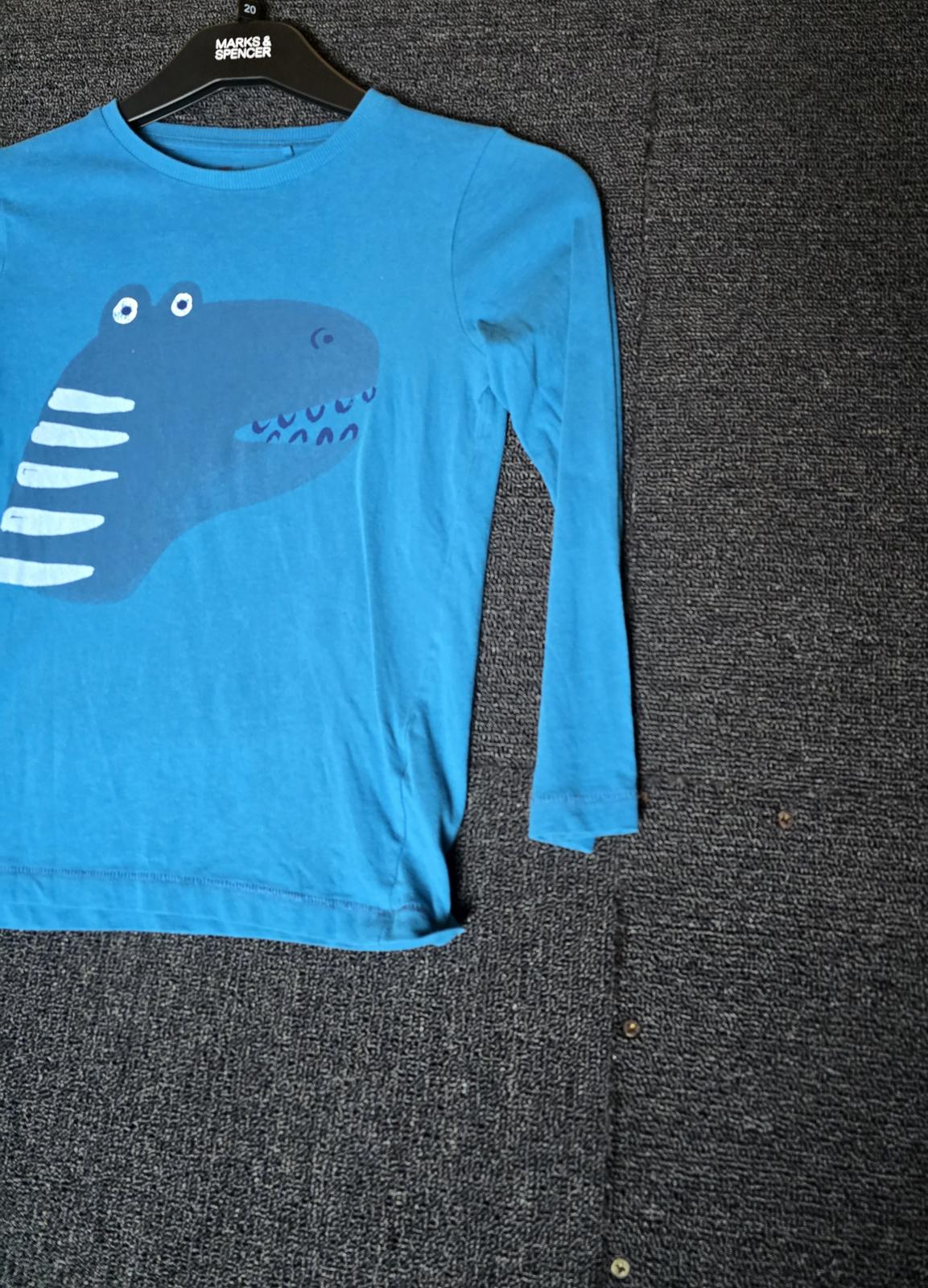 Tu Boys Blue Long Sleeve T-Shirt Dinosaur Print Age 6–7 Years Cotton