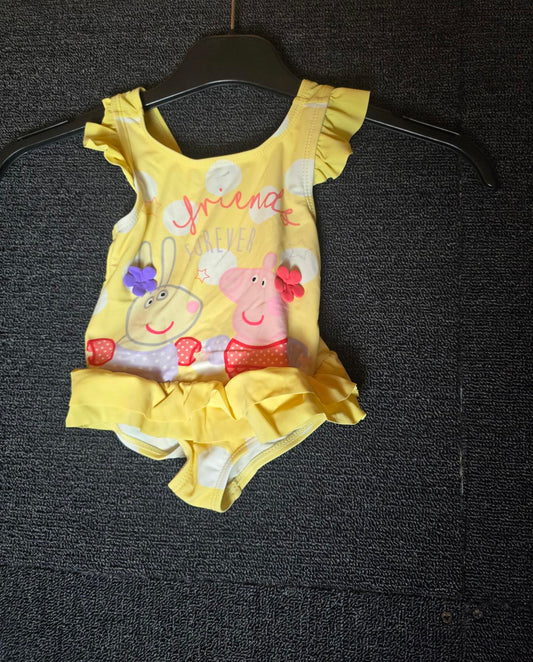 Nutmeg girls Peppa Pig yellow swimming costume age 12-18months