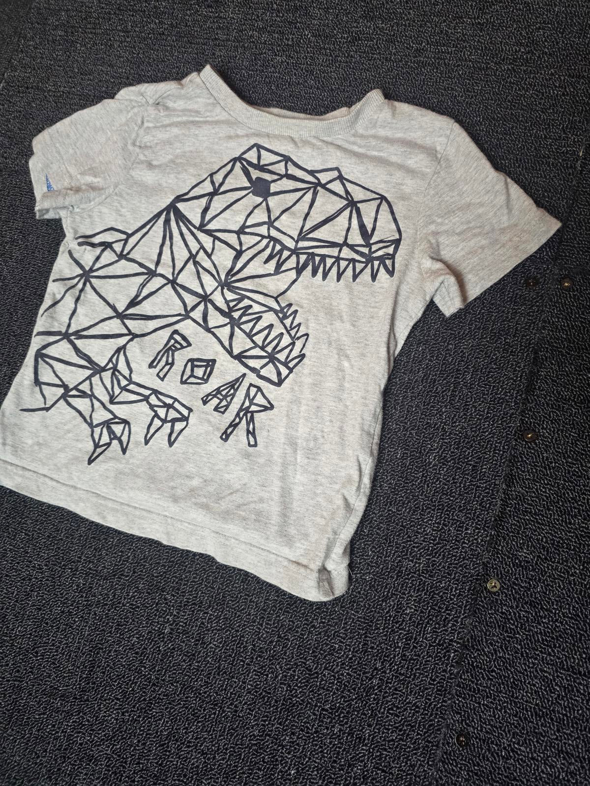 F&F boys grey dinosaur short sleeved t-shirt age 3-4years