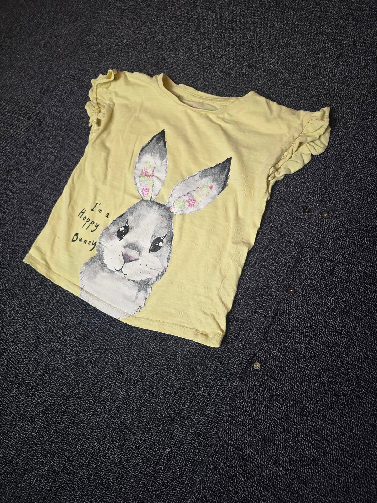 Matalan girls yellow rabbit short sleeved t-shirt 3-4years
