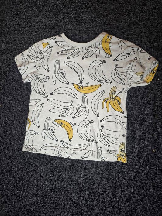 F&F white & yellow banana short sleeved t-shirt age 3-4years boys