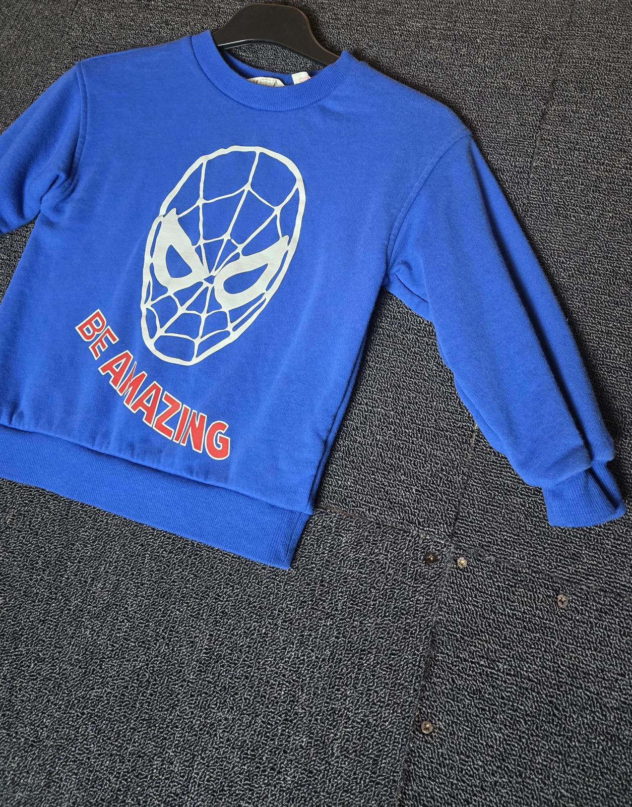 H&M Boys Spiderman Blue Jumper – Age 4-6 Years – Cotton Blend