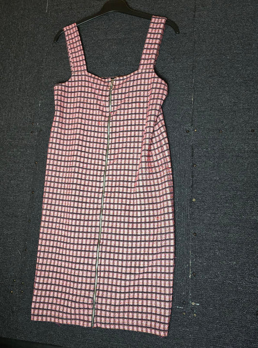 Primark Girls Pink Checked Pinafore Dress – Age 14-15 Yrs – Zip Front