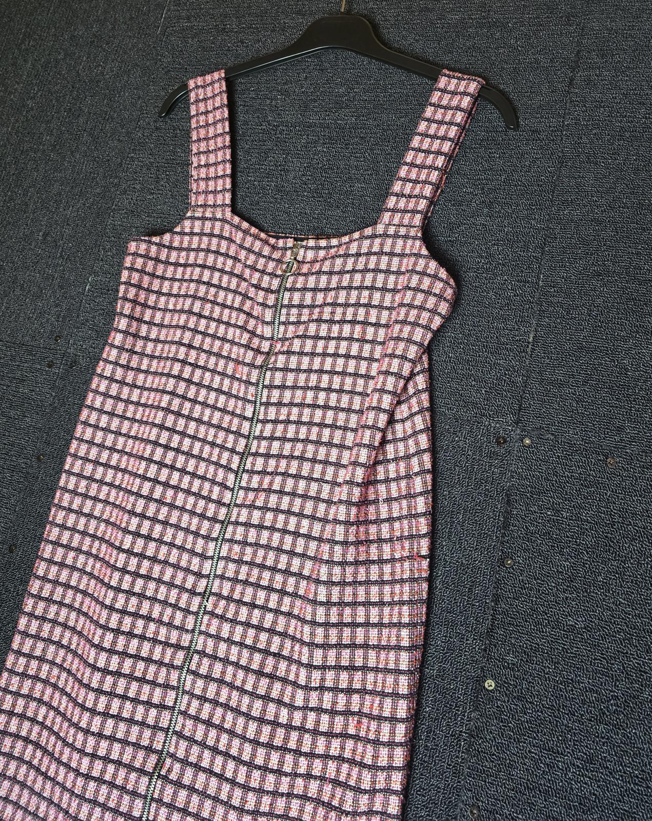 Primark Girls Pink Checked Pinafore Dress – Age 14-15 Yrs – Zip Front