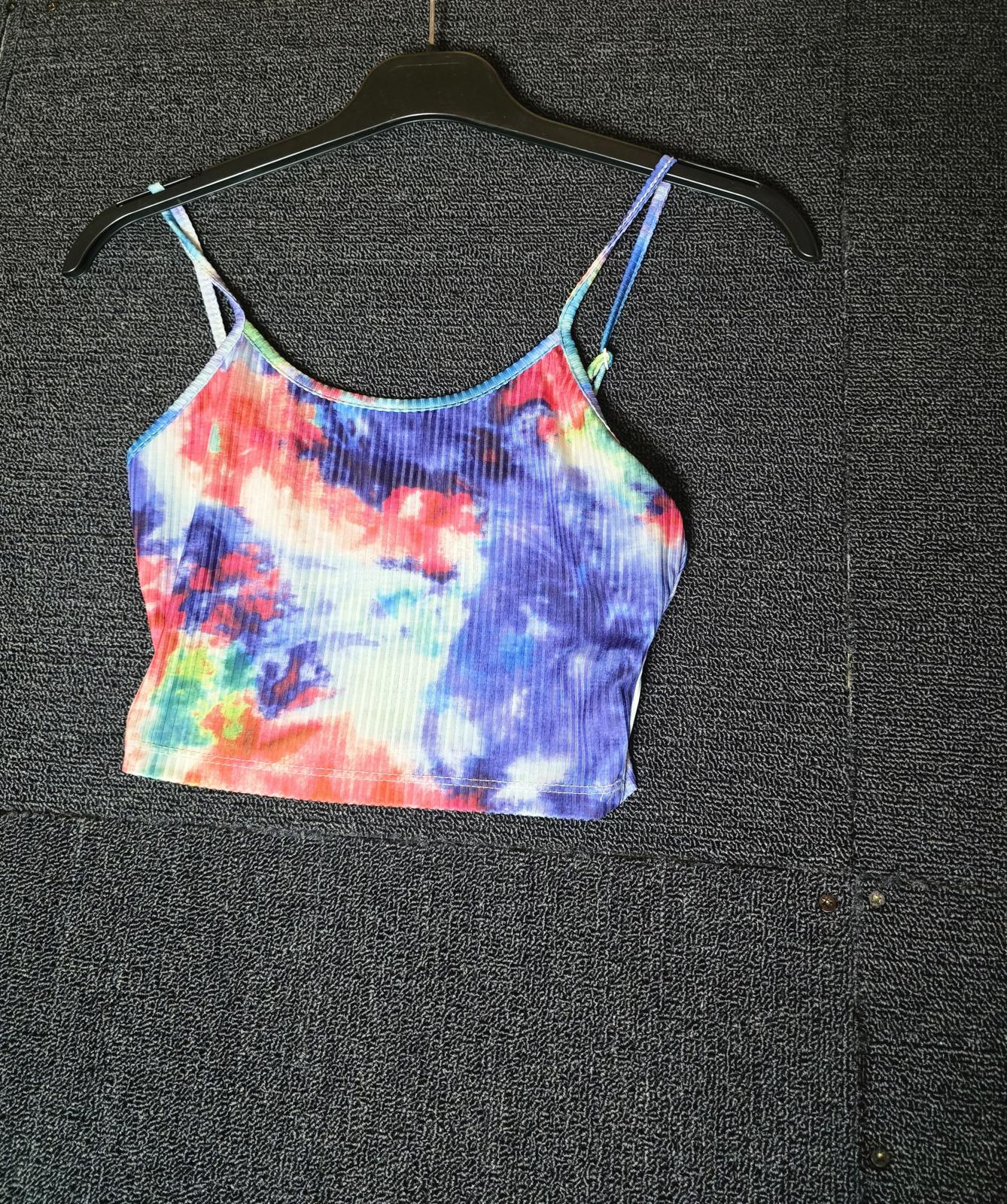 Shein multicoloured tyedye crop top XS Size 6-8