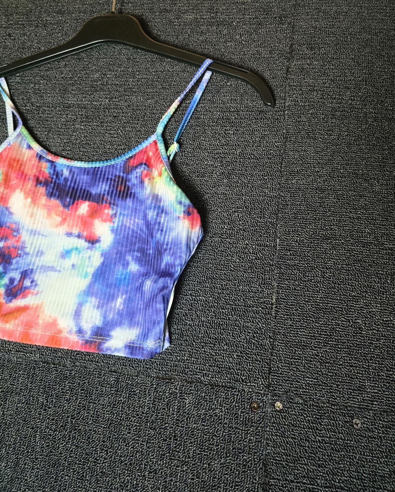Shein multicoloured tyedye crop top XS Size 6-8