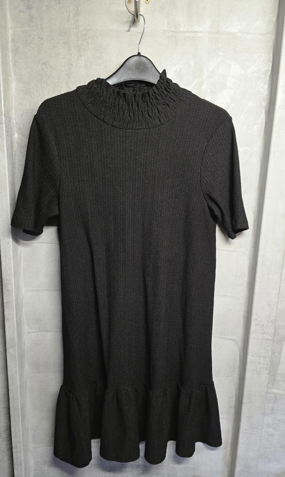 Zara black short sleeved dress high neck S size 8/10