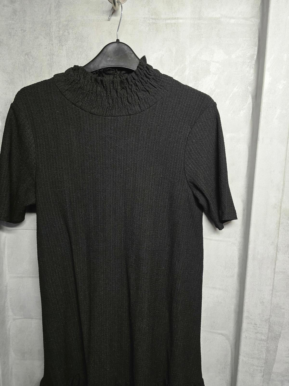 Zara black short sleeved dress high neck S size 8/10