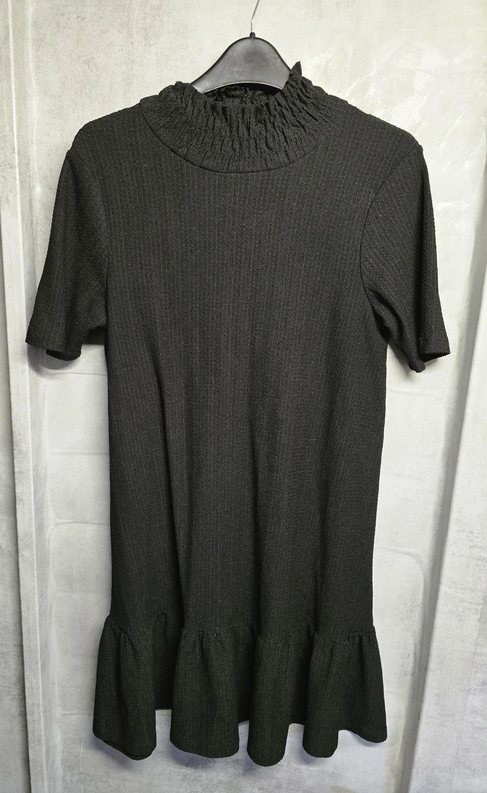 Zara black short sleeved dress high neck S size 8/10