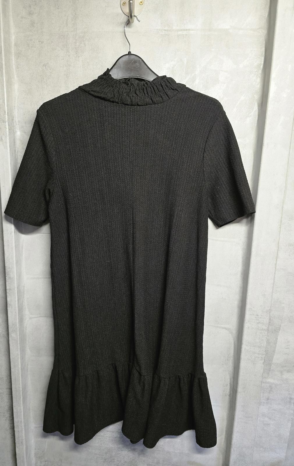 Zara black short sleeved dress high neck S size 8/10