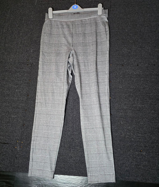 Marks & Spencer black & white checked skinny leggings elasticated waist size 14