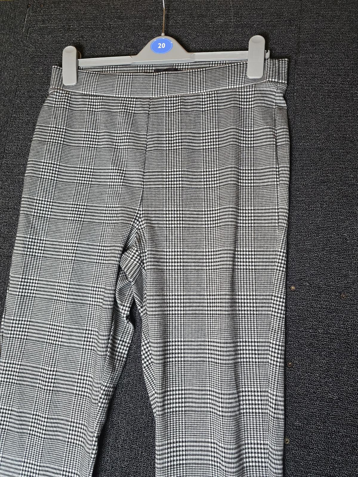 Marks & Spencer black & white checked skinny leggings elasticated waist size 14