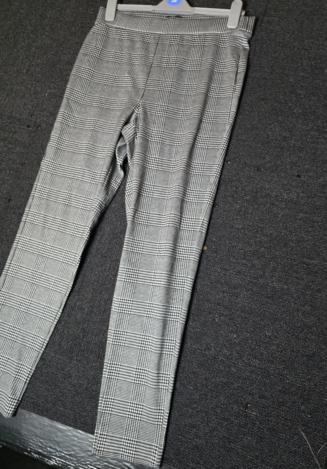 Marks & Spencer black & white checked skinny leggings elasticated waist size 14