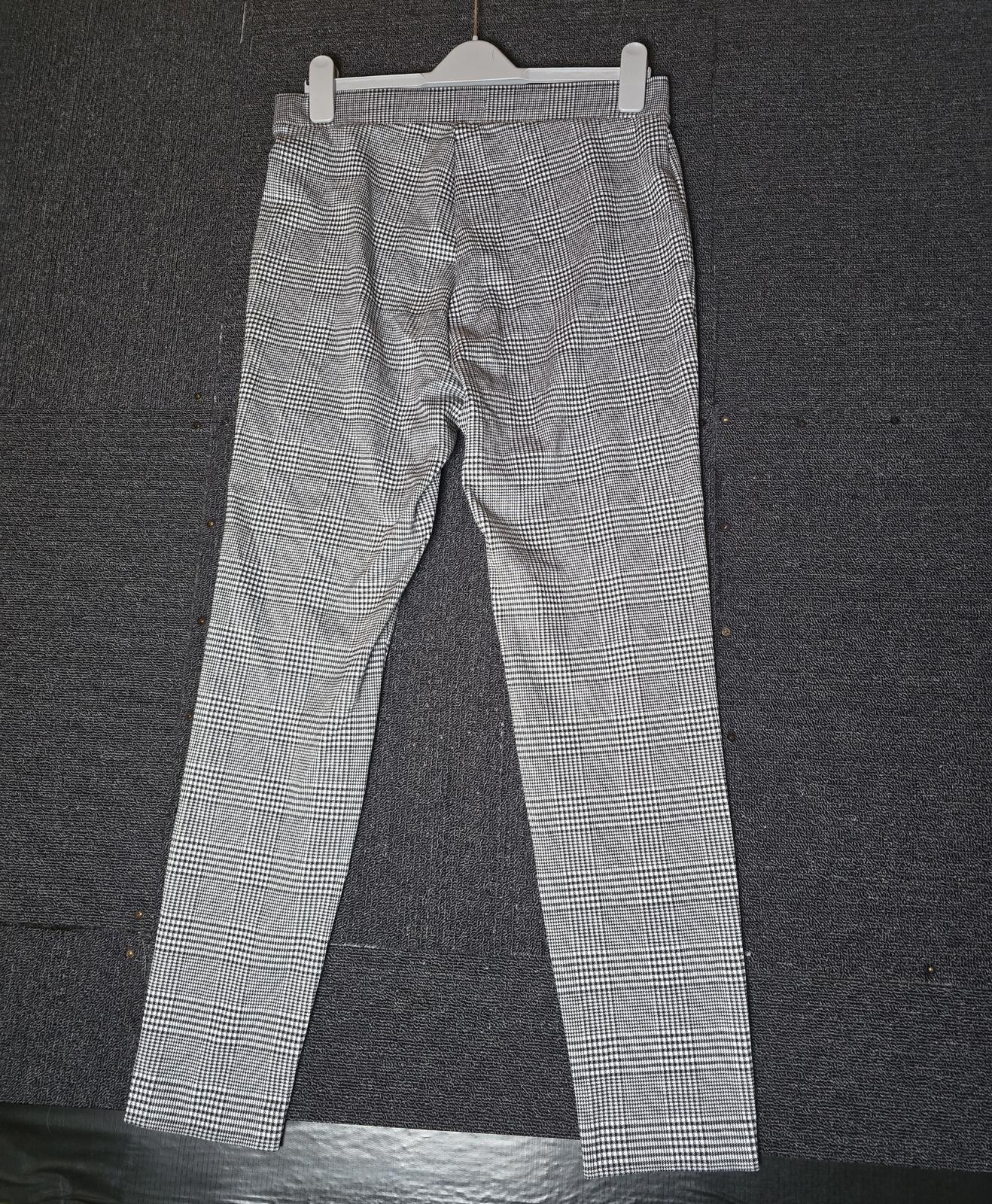 Marks & Spencer black & white checked skinny leggings elasticated waist size 14