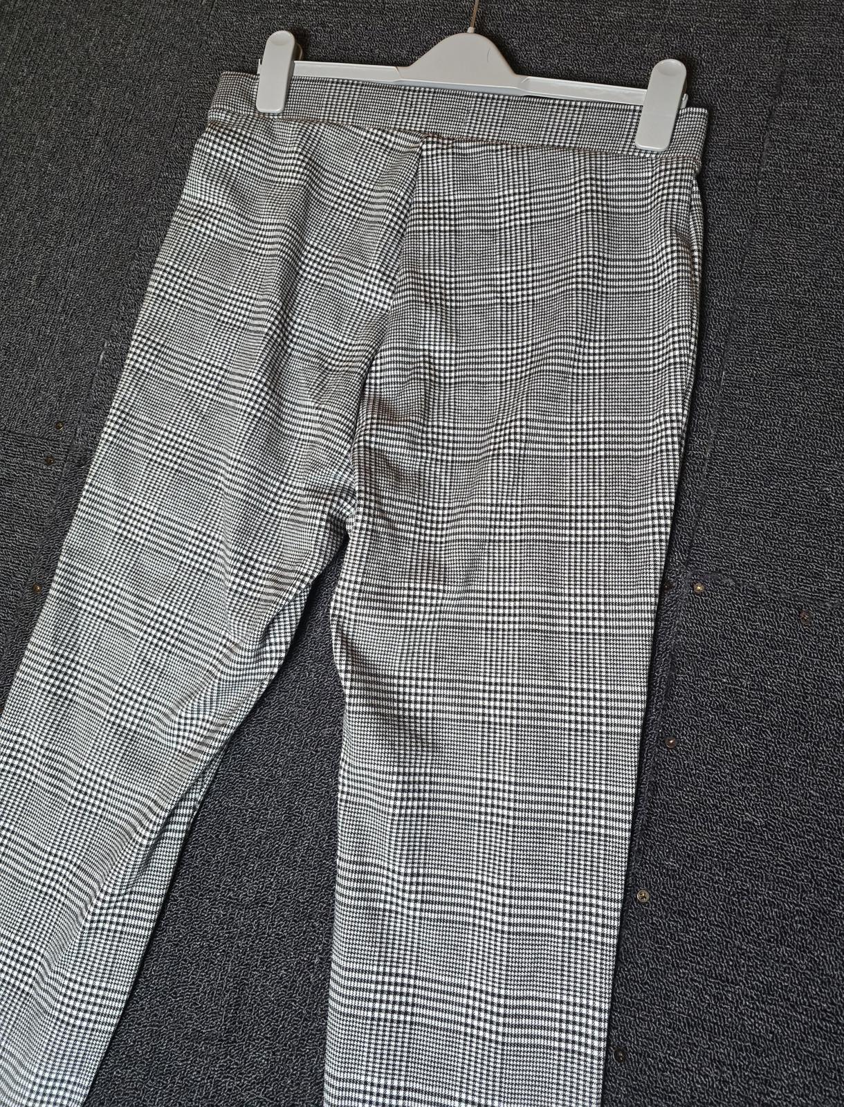Marks & Spencer black & white checked skinny leggings elasticated waist size 14