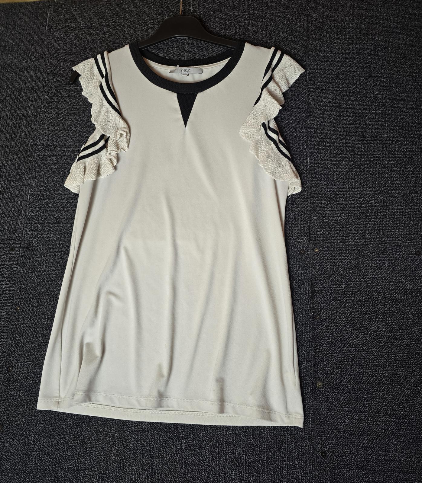 Next cream & black short sleeves t-shirt size 10