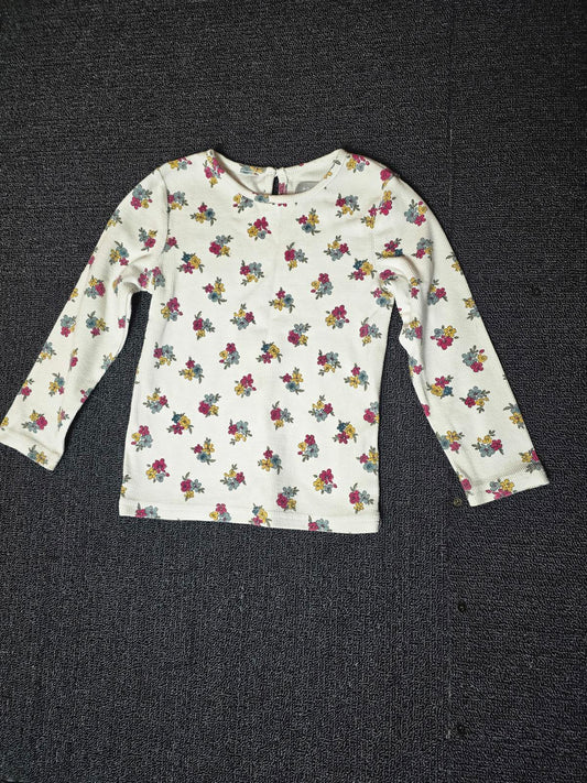 Primark white floral long sleeved tshirt girls 24-36m