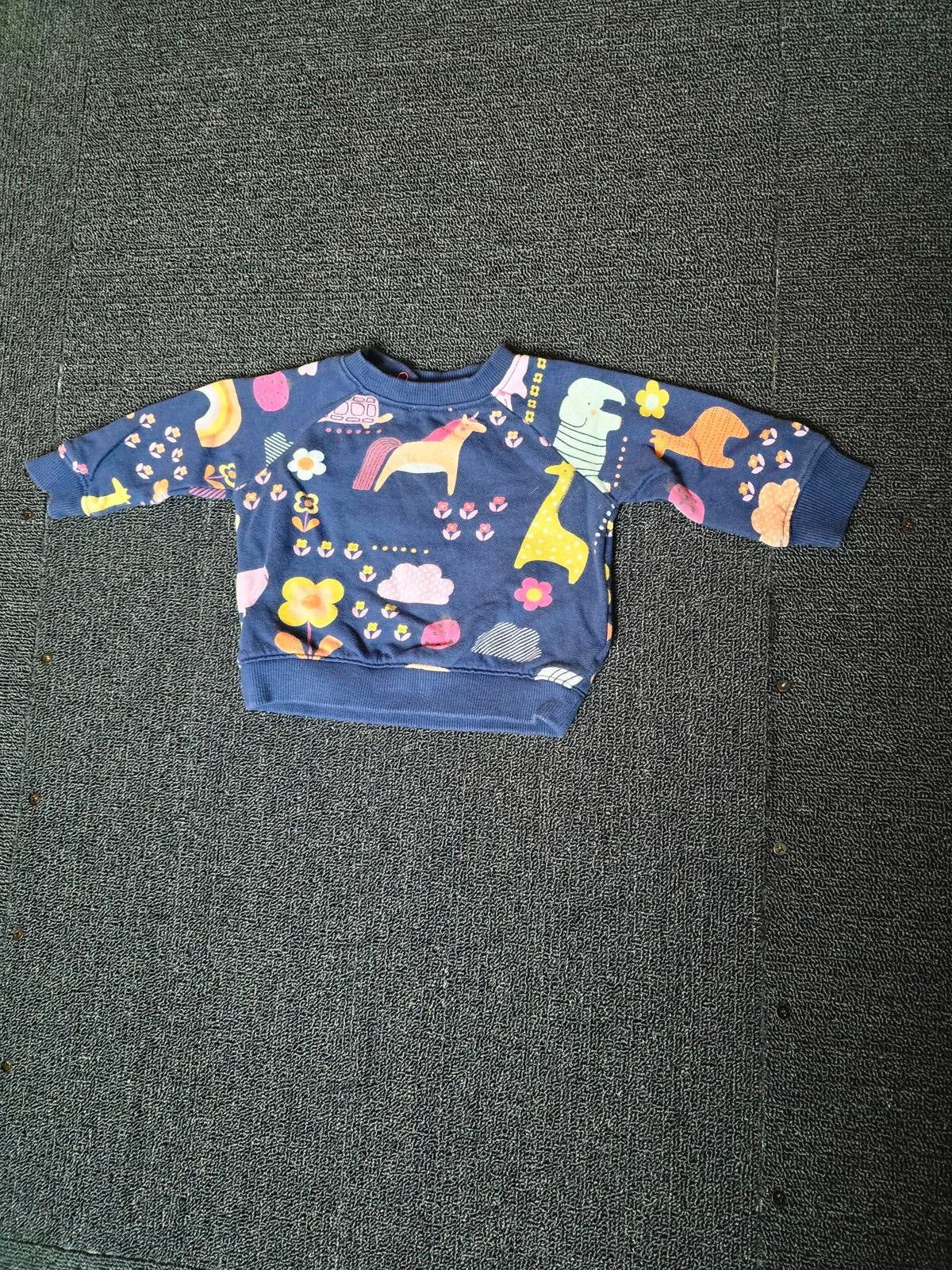 Next girls navy patterned jumper 3-6months