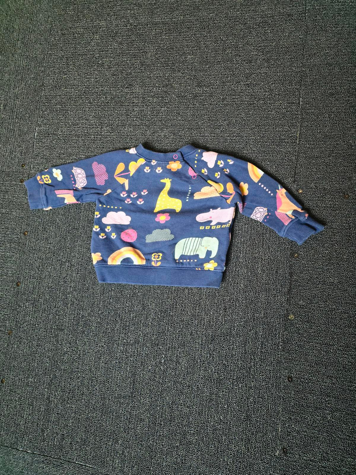Next girls navy patterned jumper 3-6months