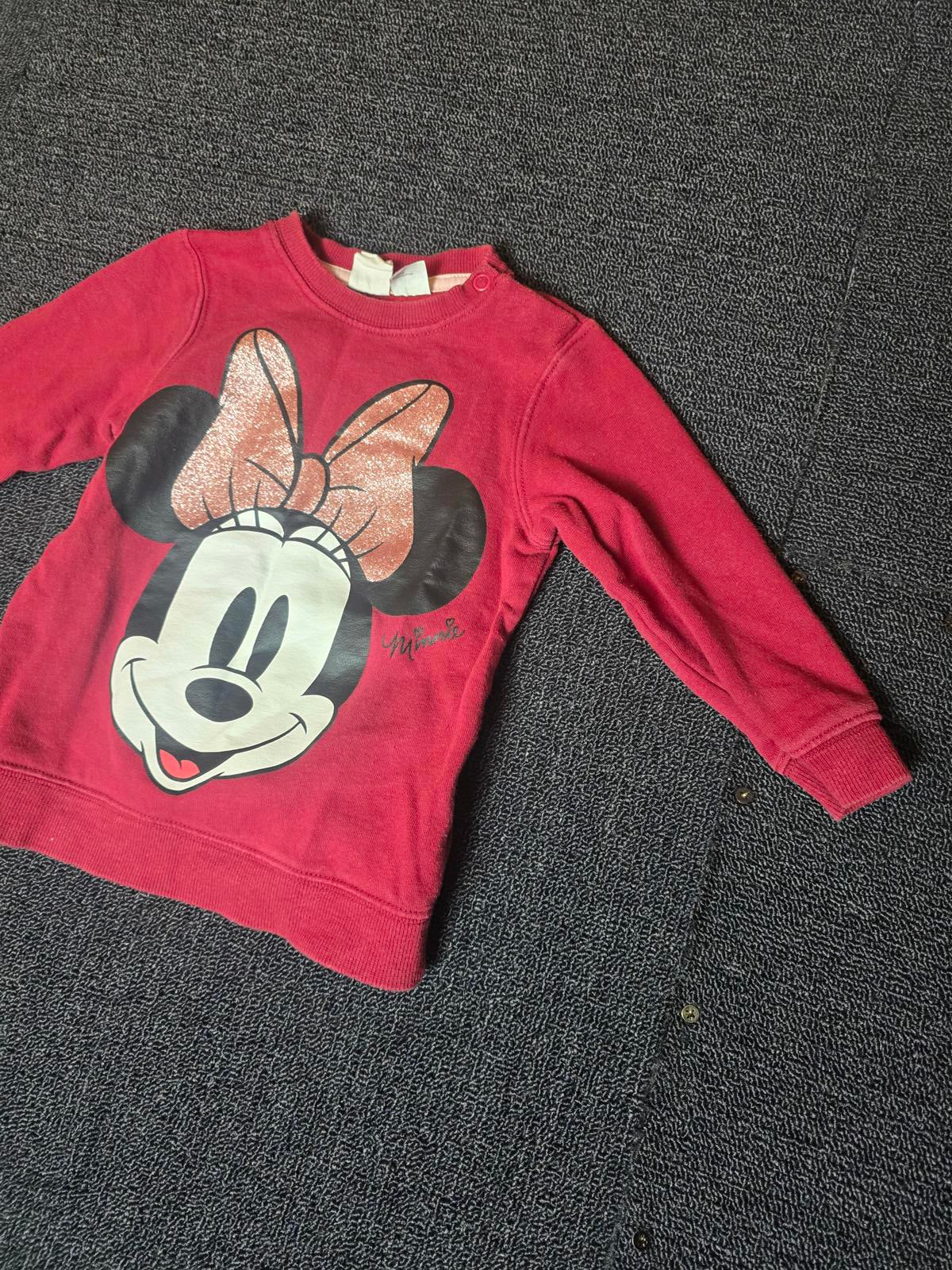 H&M girls red Minnie Mouse jumper 9-12months