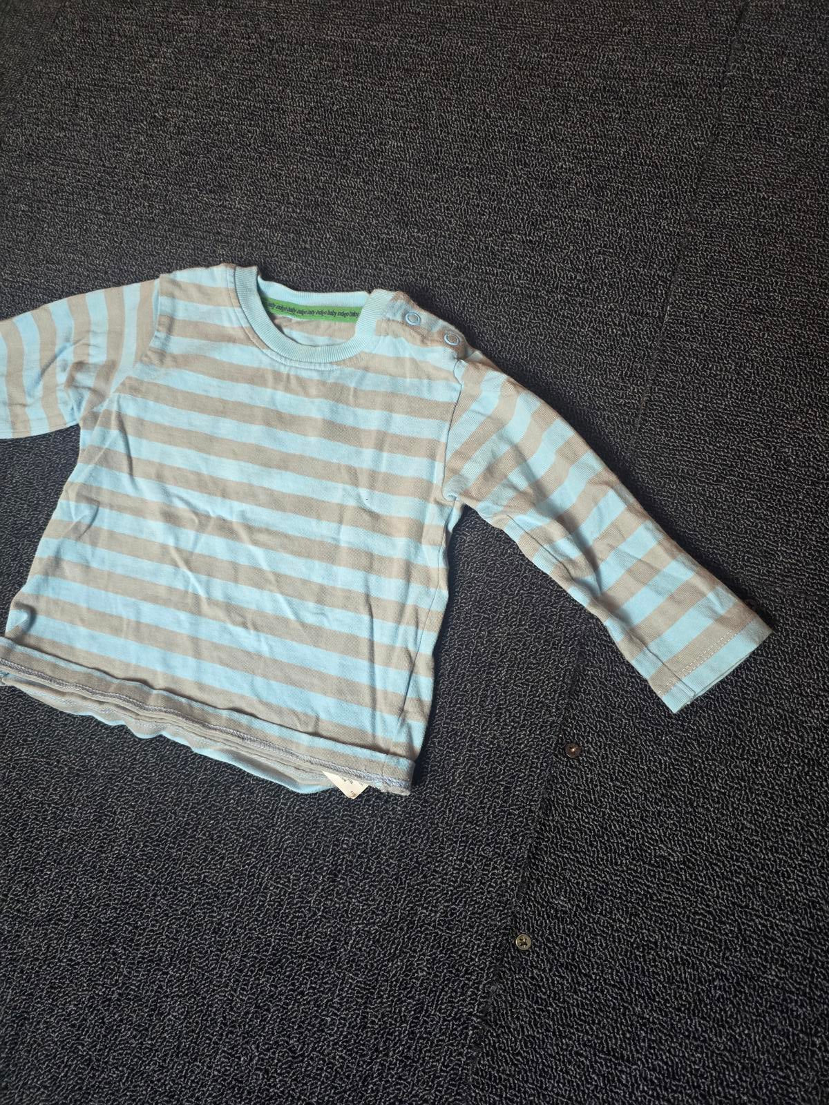 Marks & Spencer Blue & grey striped t-shirt boys 6-9months