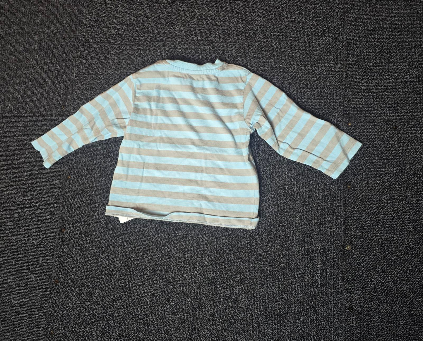 Marks & Spencer Blue & grey striped t-shirt boys 6-9months