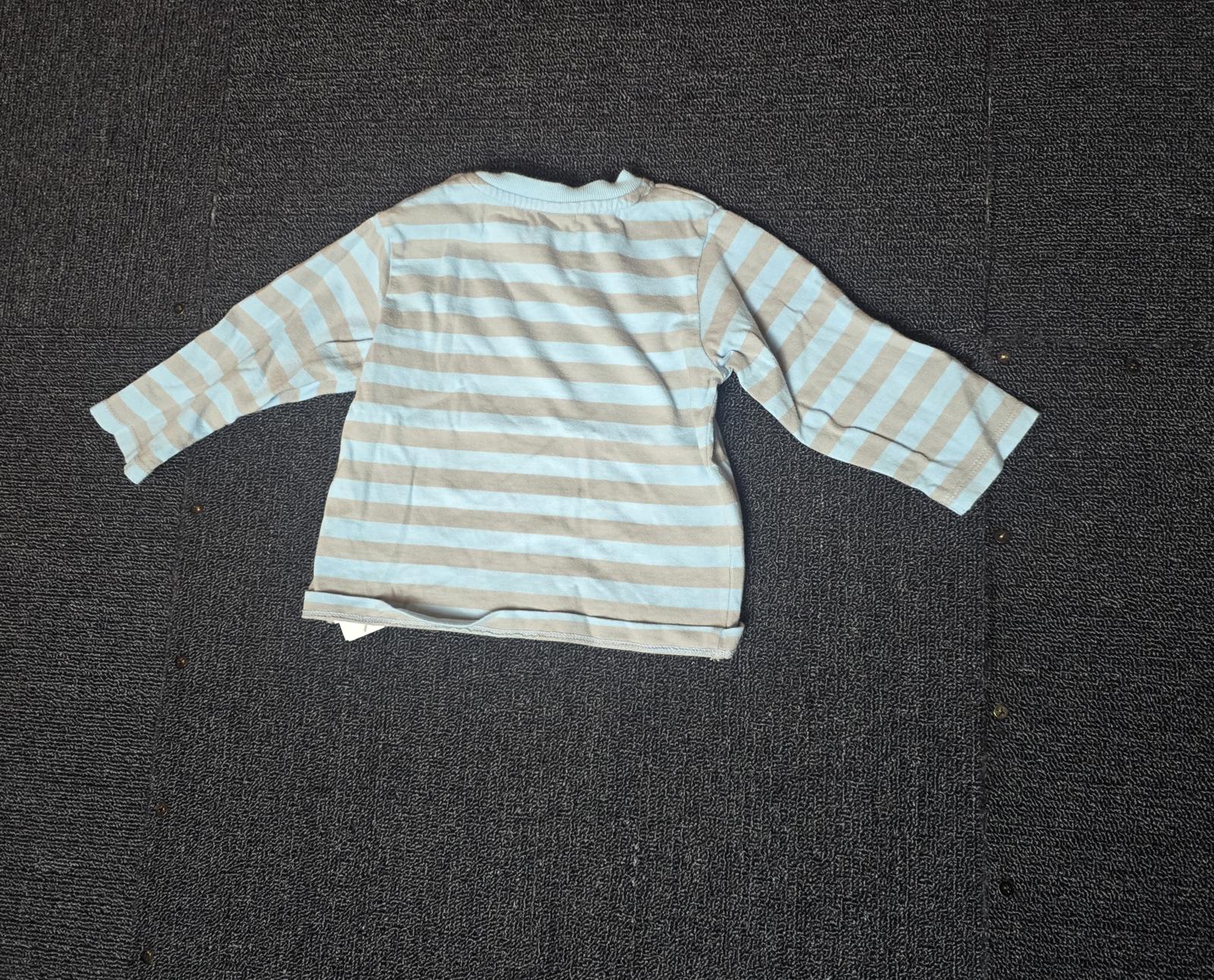 Marks & Spencer Blue & grey striped t-shirt boys 6-9months
