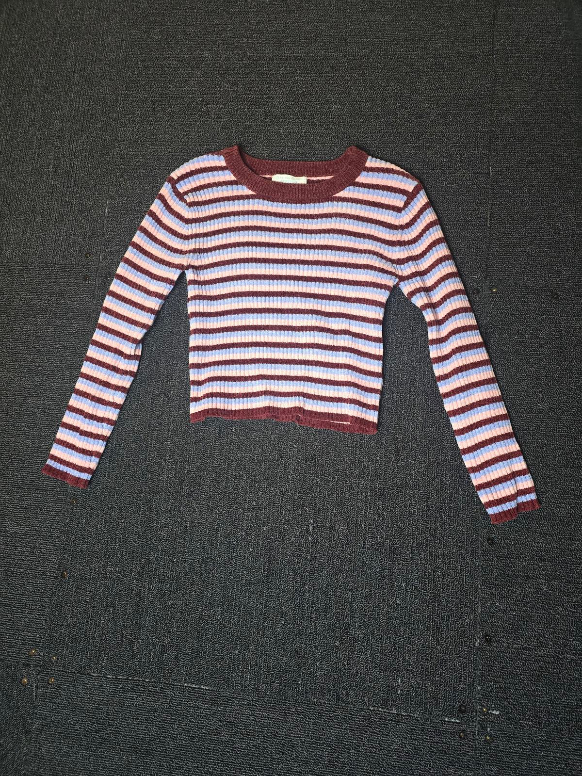 Primark blue & pink striped jumper 5-6years girls