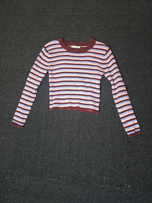 Primark blue & pink striped jumper 5-6years girls