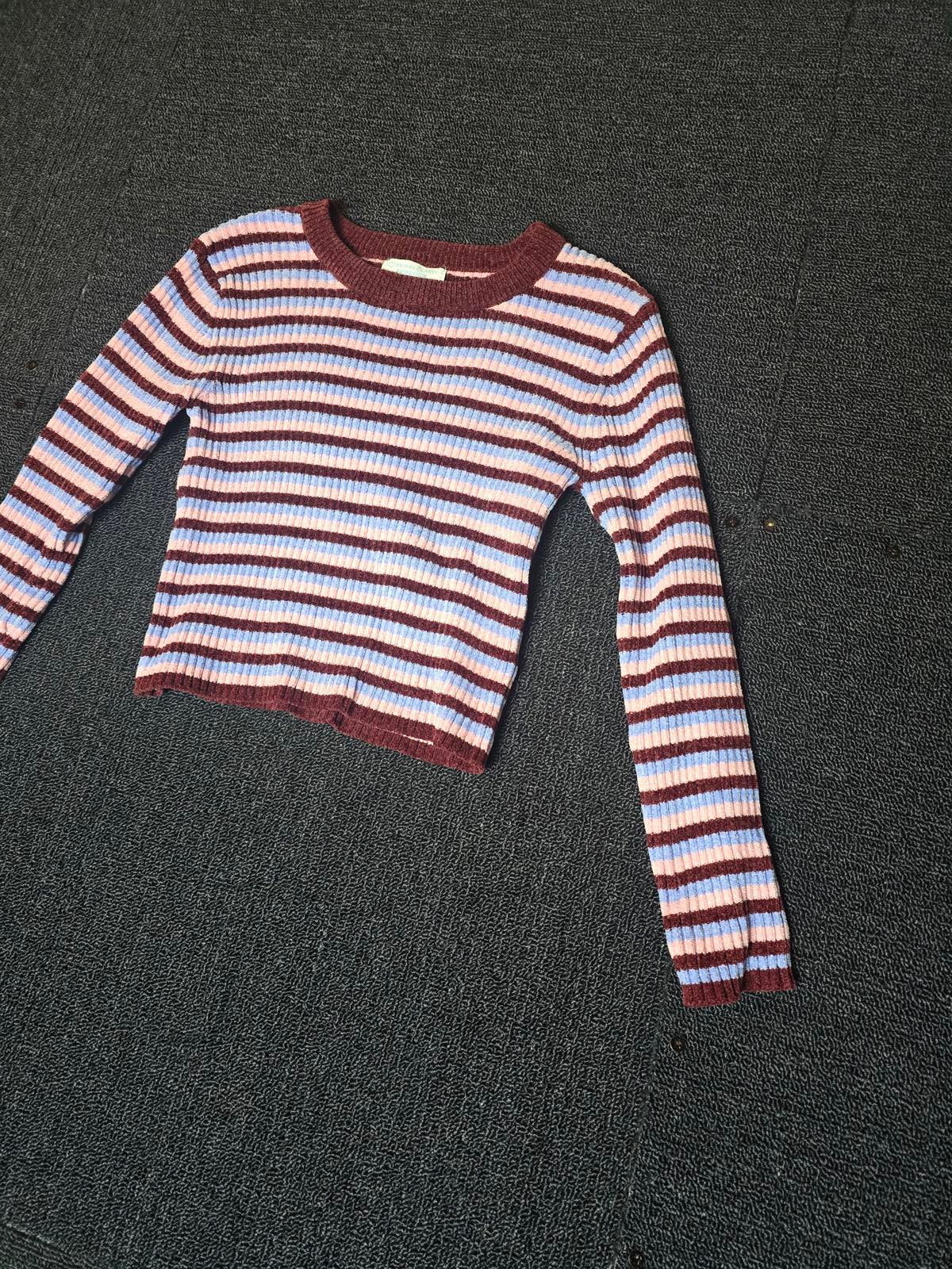 Primark blue & pink striped jumper 5-6years girls