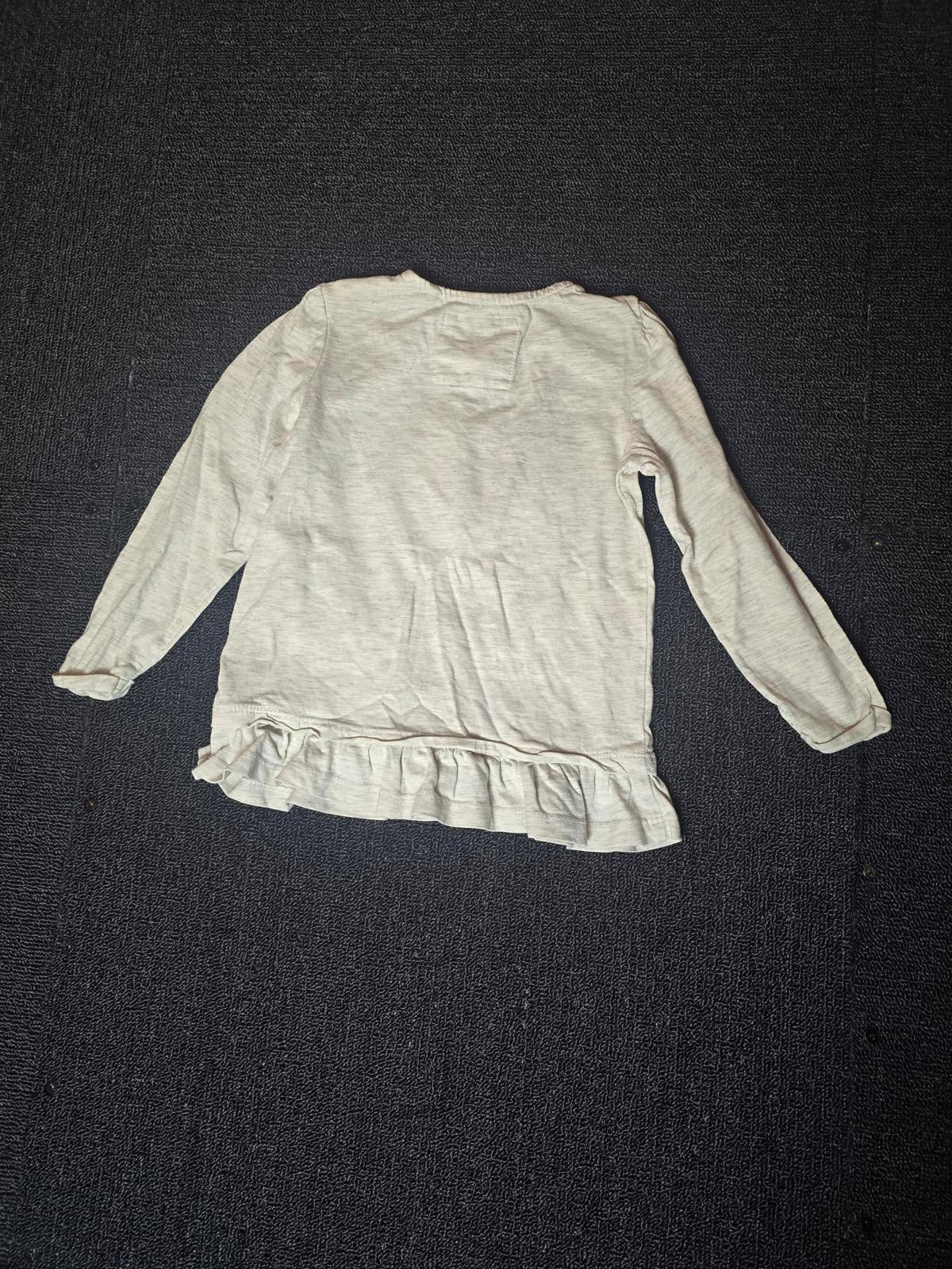 Tu grey girls long sleeved t-shirt Swan feather front 18-24months